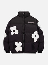 Wintermantel mit Blumen-Patchwork